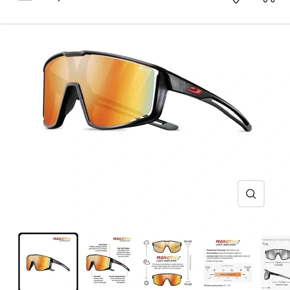 UNISEX Julbo Fury with Photochromic lenses (they adjust to the light) - Picture 2 of 2